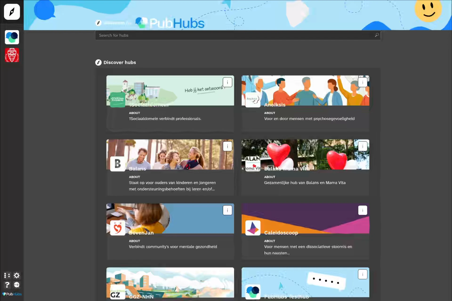 Screenshot of the PubHubs application